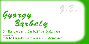gyorgy barbely business card